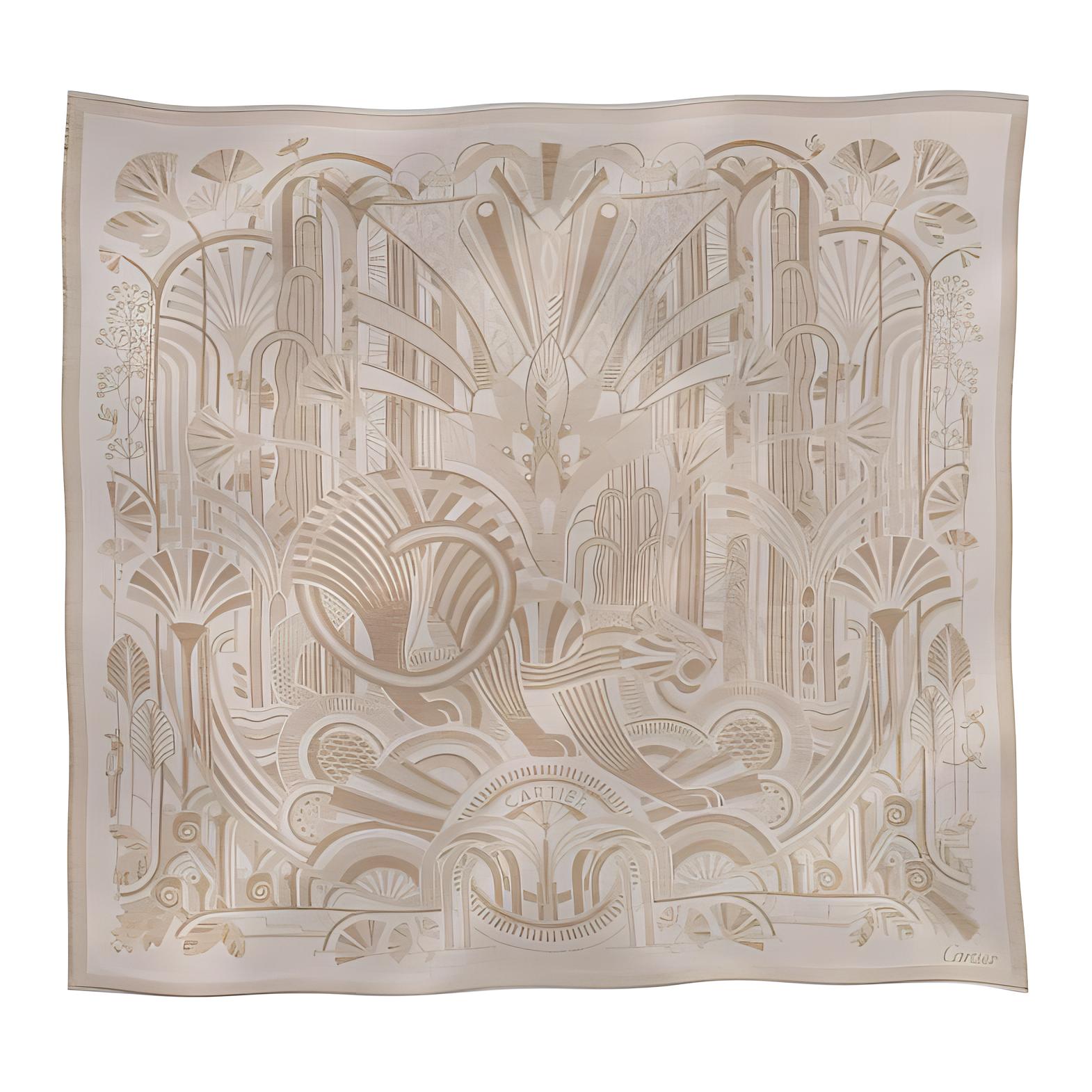 

Cartier Шерстяная кашемировая шаль женская бежевая, Beige
