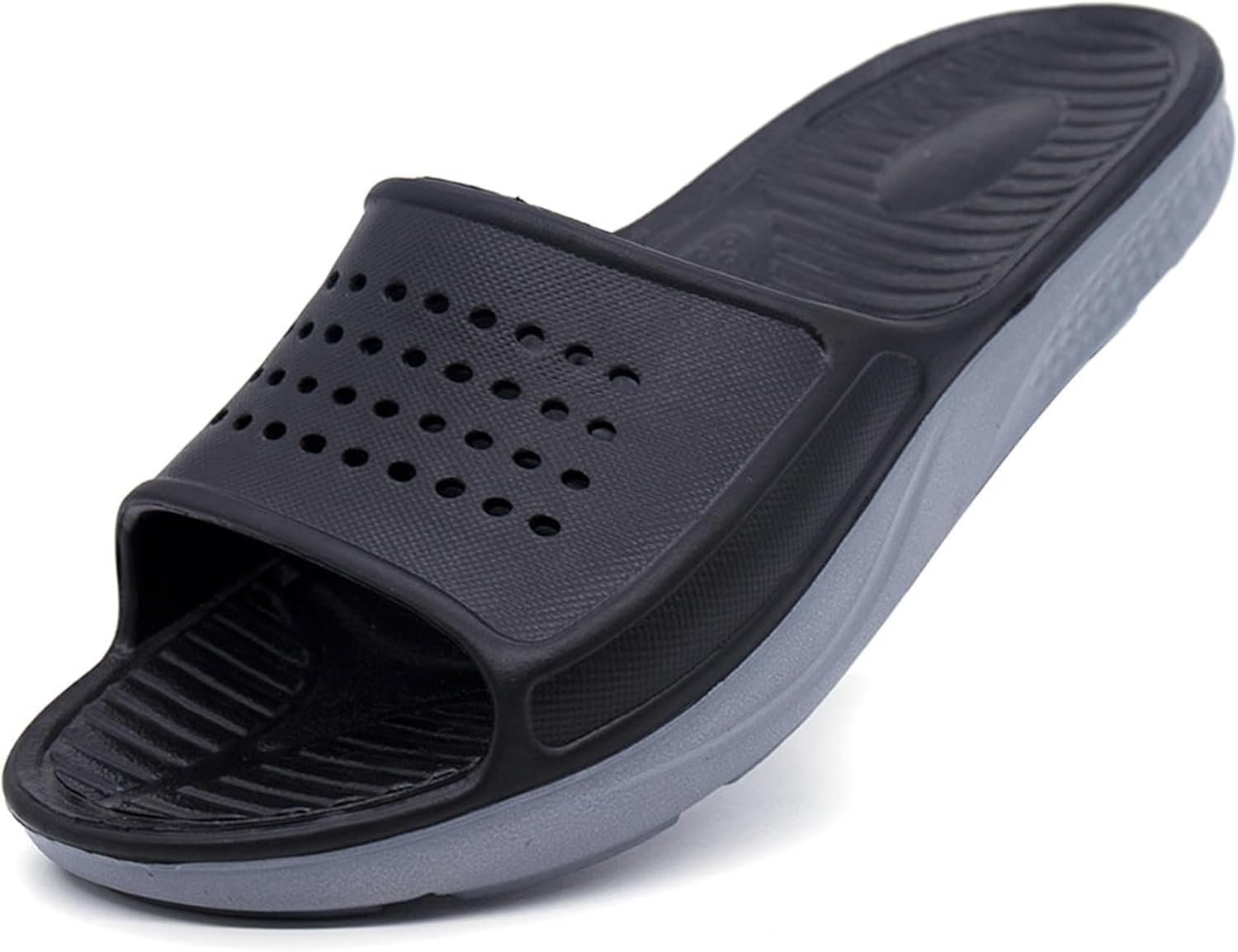 

Тапочки Asifn для мужчин и женщин с дренажными отверстиями, нескользящие, для ванной, спортзала, дома, бассейна, общежития, быстросохнущие для душа, черный