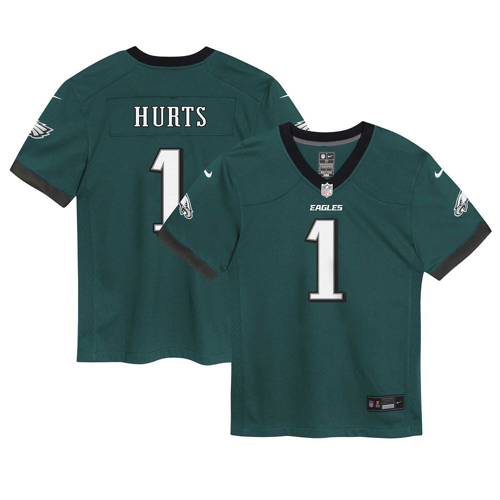 

Детская игровая майка Nike Jalen Hurts Midnight Green Philadelphia Eagles, цвет Eag Green