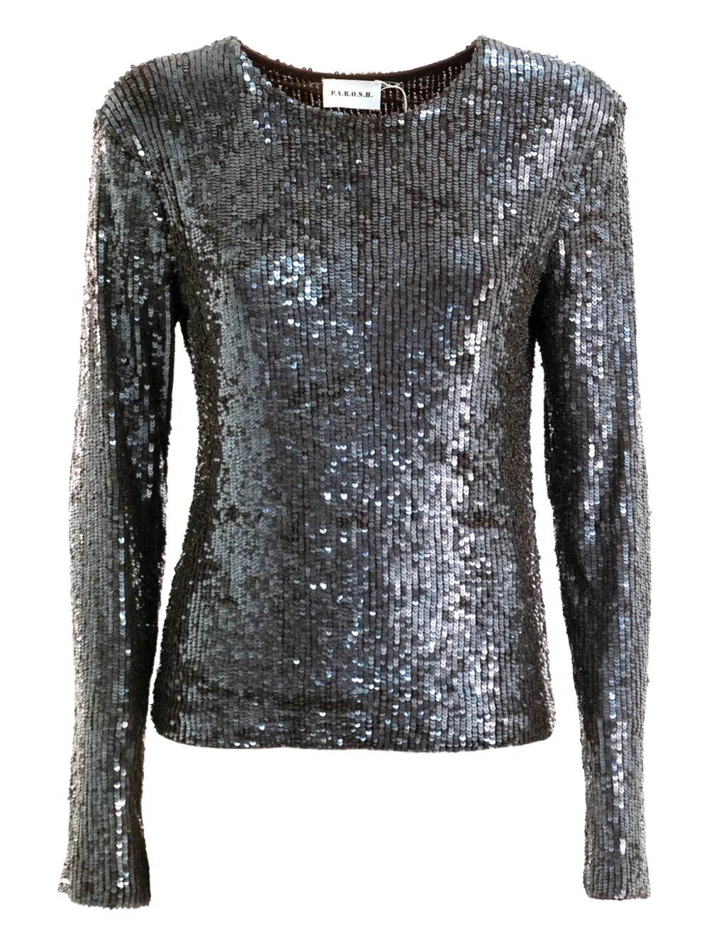 

Топ с длинными рукавами и пайетками P.A.R.O.S.H., серый