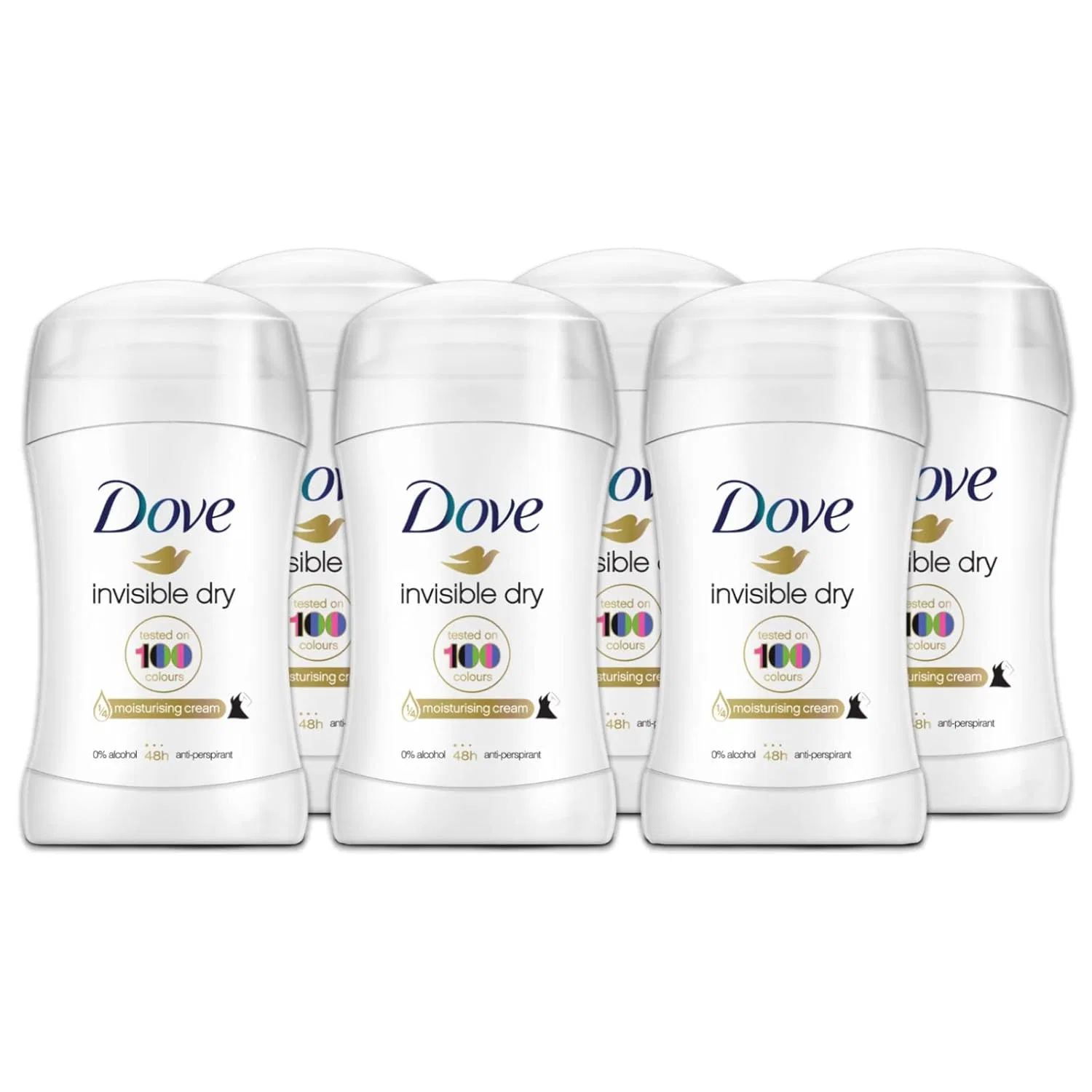 Дезодорант-антиперспирант-стик Dove Invisible Dry с 1/4 увлажняющего крема, 6 шт. Dove