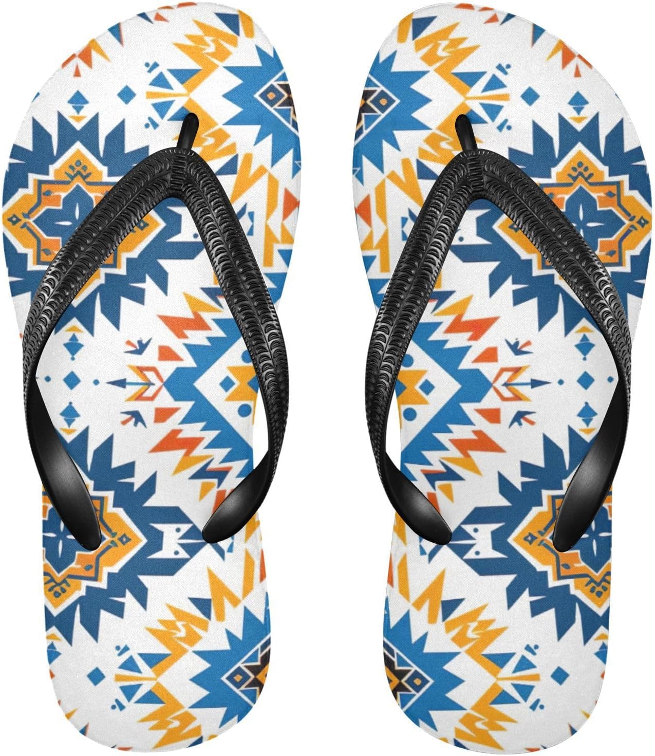 

Синие шлепанцы с узором, пляжные летние повседневные сандалии для женщин и мужчин, тапочки для душа, размер XS Kfbe
