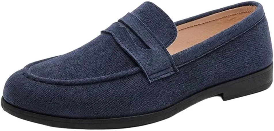 Лоферы кожаные Men Leather Loafers, Dark Blue