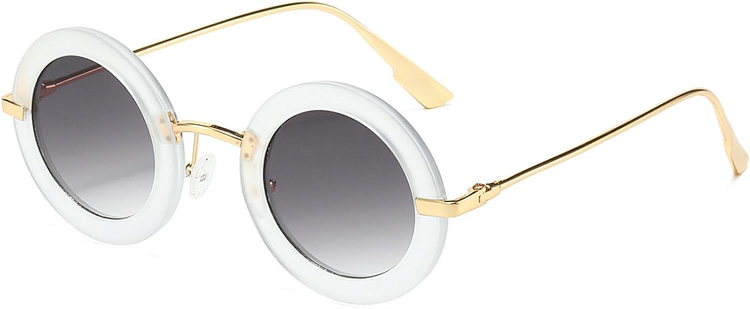 

Модные круглые солнцезащитные очки для женщин в винтажном стиле с металлической оправой, панк-стиль, мужские роскошные солнцезащитные очки, трендовые очки с защитой от УФ-излучения UV400 mincl, C1