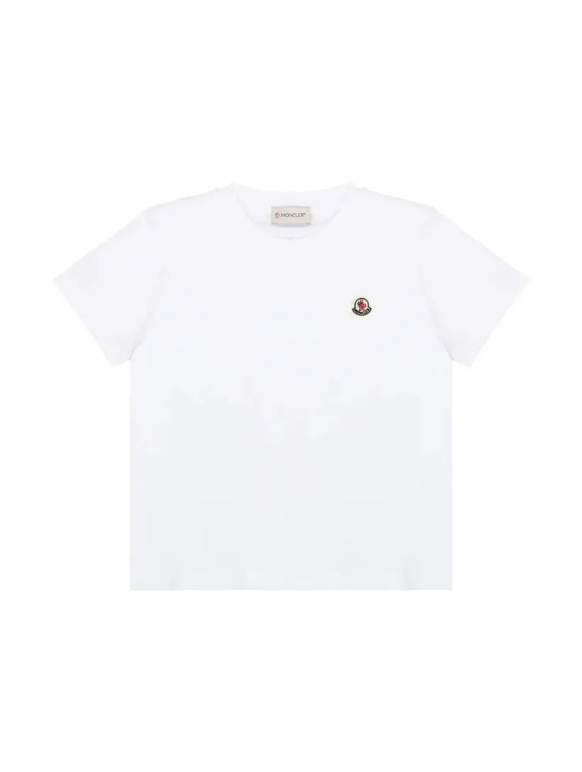 

Хлопковая футболка с логотипом Moncler, белый