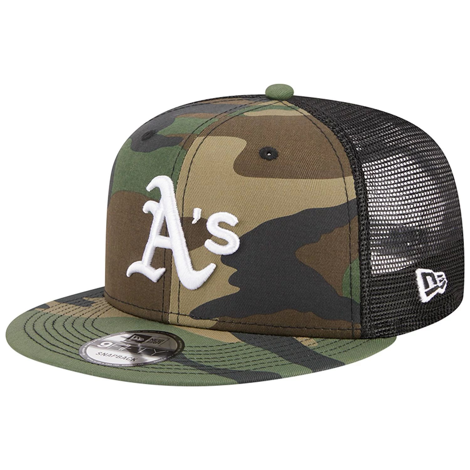 

Мужская камуфляжная кепка New Era Oakland Athletics Woodland Camo Trucker 9FIFTY Snapback