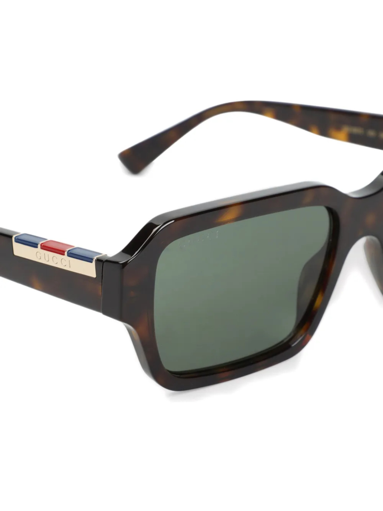 Очки Gucci Eyewear в прямоугольной оправе, коричневый — фото 3