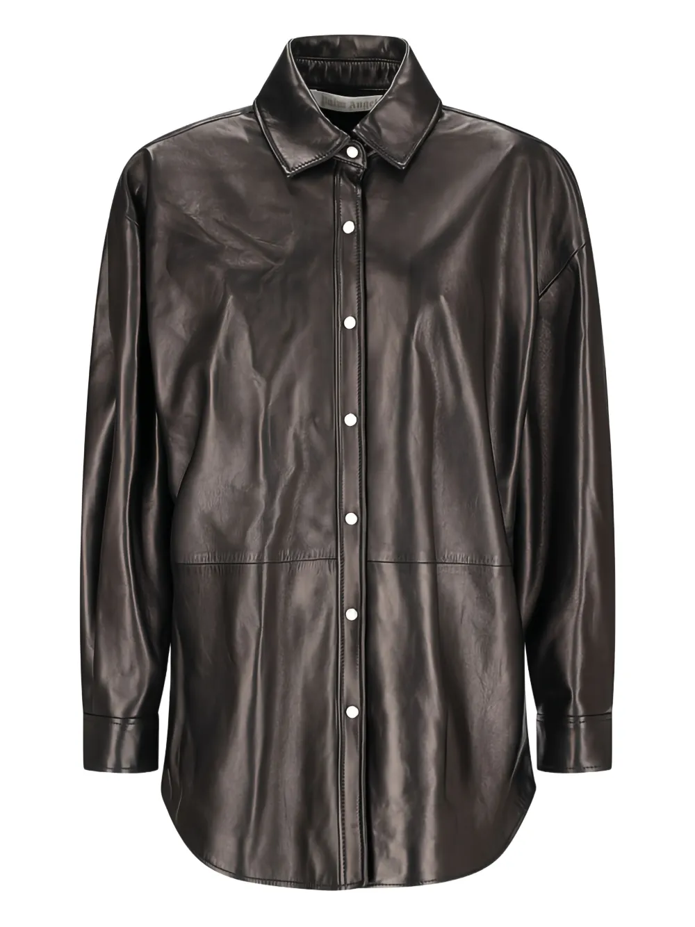 

Кожаная рубашка с длинными рукавами Palm Angels, черный