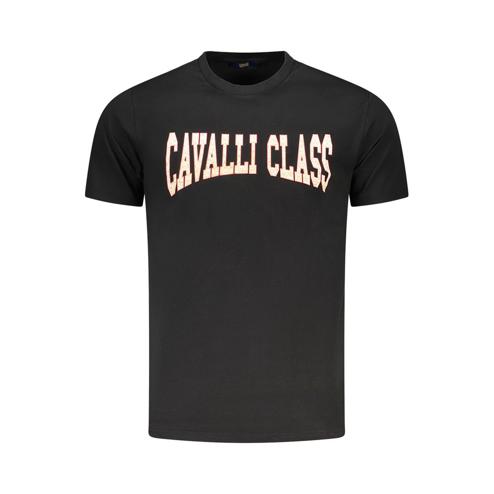 

Черная хлопковая мужская футболка Cavalli Class