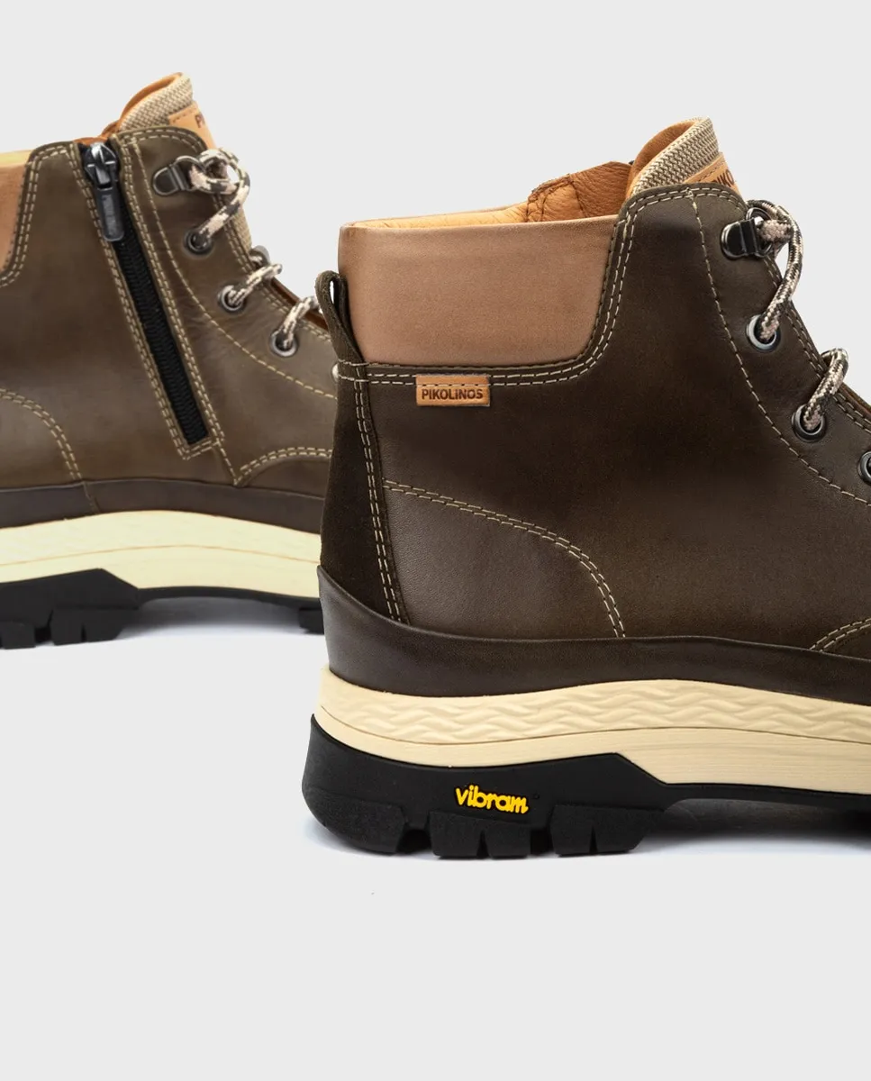 Унисекс кожаные ботинки с подошвой Vibram Pikolinos, темно-зеленый — фото 4