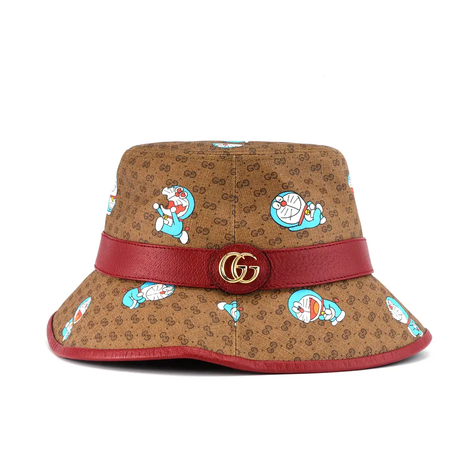 

Бейсболка Gucci x Doraemon Bucket Hat 'Cherry Monogram', коричневый