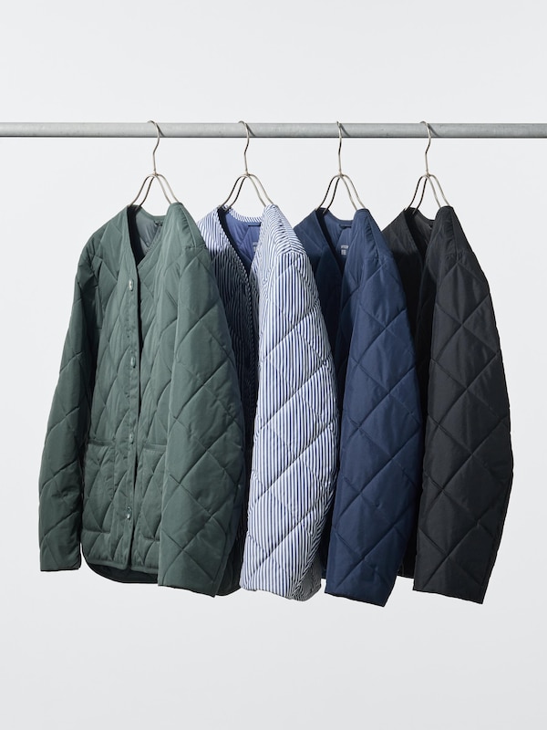 Куртка Puffertech без воротника с узором Uniqlo, 68 blue — фото 4