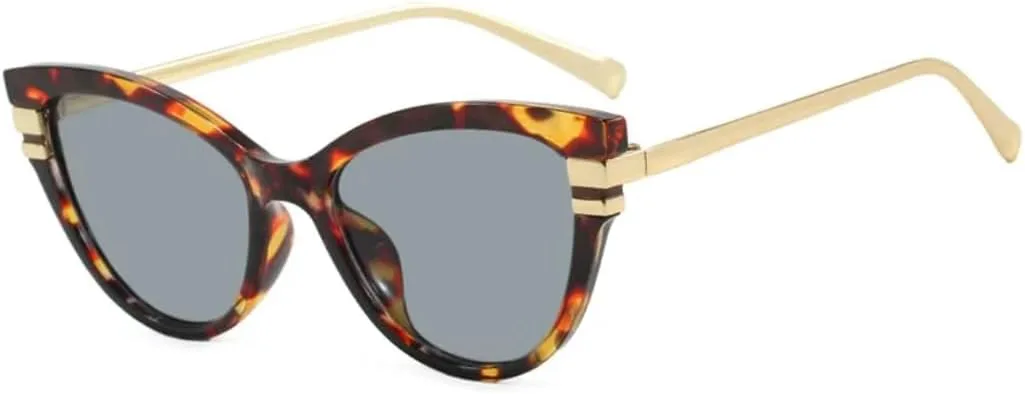 

Солнцезащитные очки для мужчин и женщин - защита UV400 - градиентная оправа "кошачий глаз" для занятий спортом на открытом воздухе и вождения DSVIGF, Leopard Grey