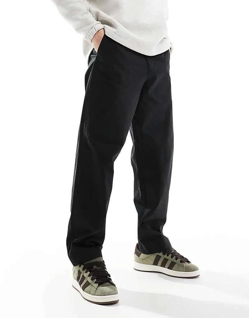

Прямые брюки из твила черного цвета Fred Perry
