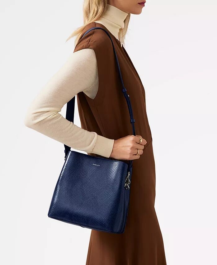 

Сумка-переноска Dukes Place Icon Faux Lizard с застежкой-молнией Radley London, синий