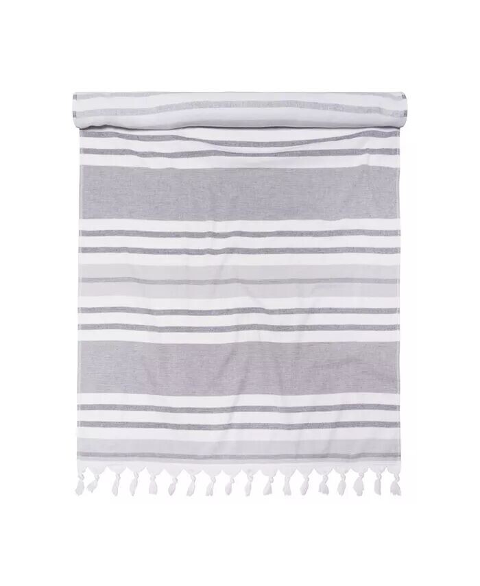 

Пляжное полотенце Racer Stripe Fouta с кисточками Superior, серый