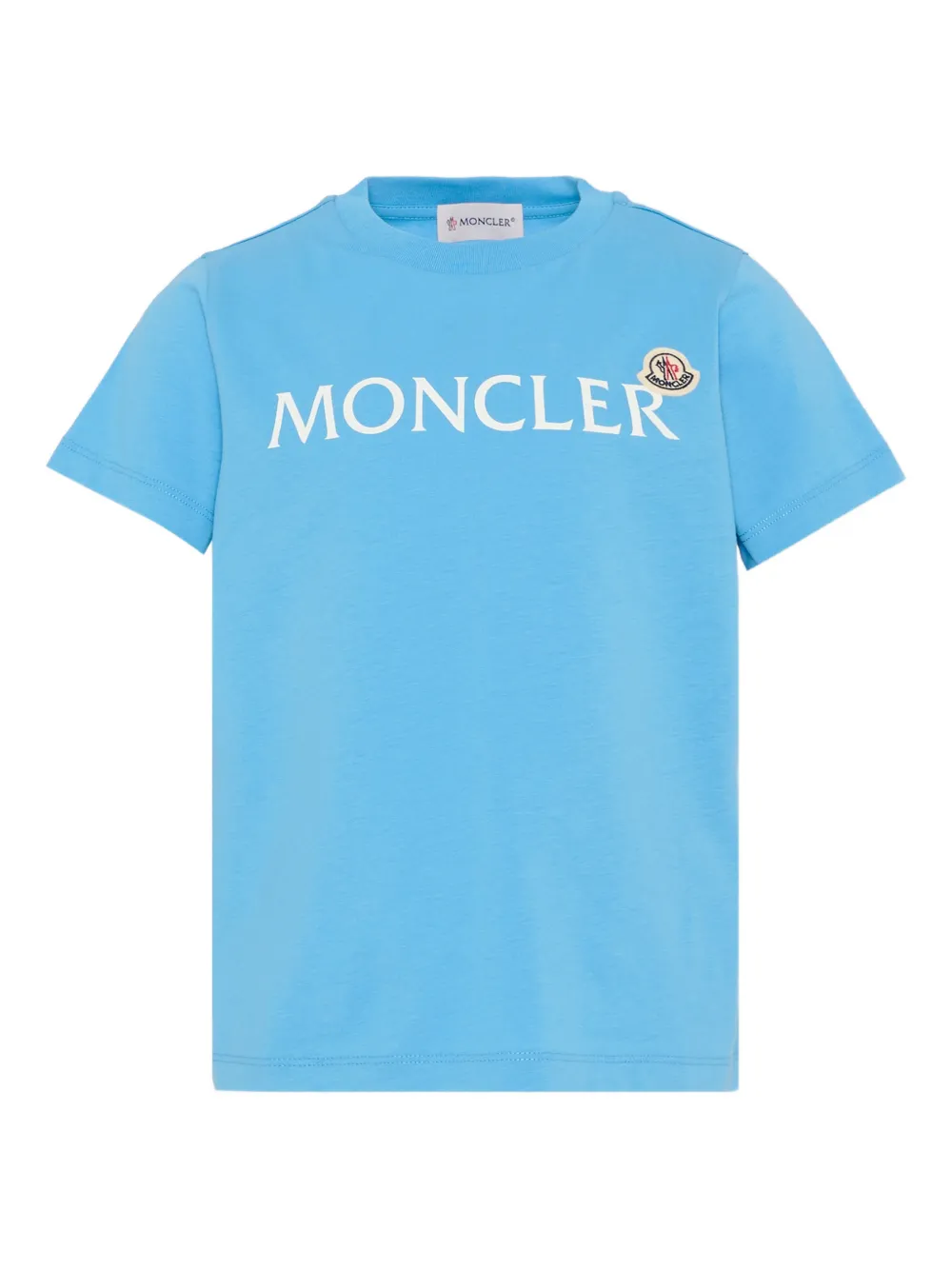 

Футболка с короткими рукавами и логотипом Moncler Enfant, синий