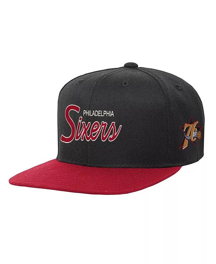 

Черная кепка Snapback Philadelphia 76ers Team Script для мальчиков и девочек Mitchell & Ness