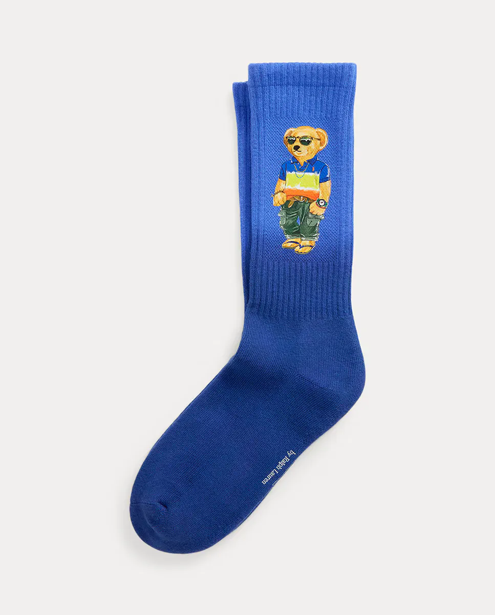 

Короткие мужские носки с вышитым Polo Bear Polo Ralph Lauren, синий