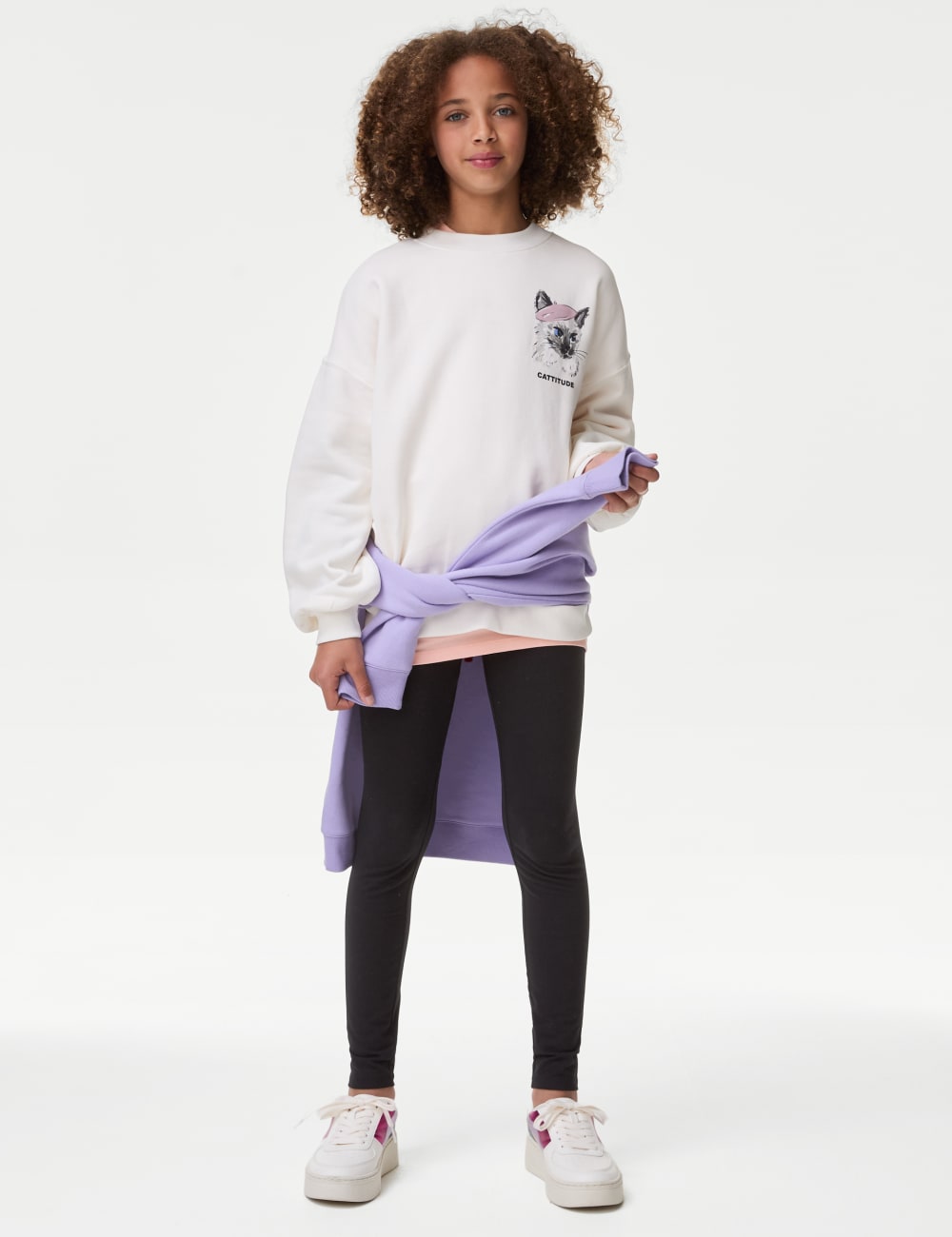 

Леггинсы с высоким содержанием хлопка Marks & Spencer, черный