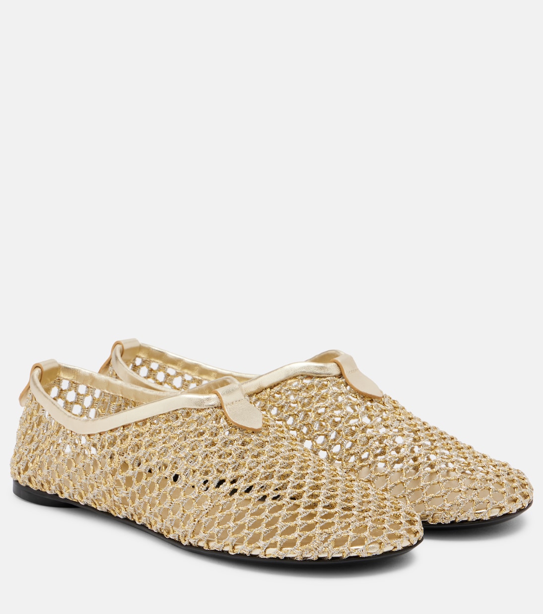 Балетки с рыбьей сеткой Floaty Loro Piana, Rocher Gold/Silver D