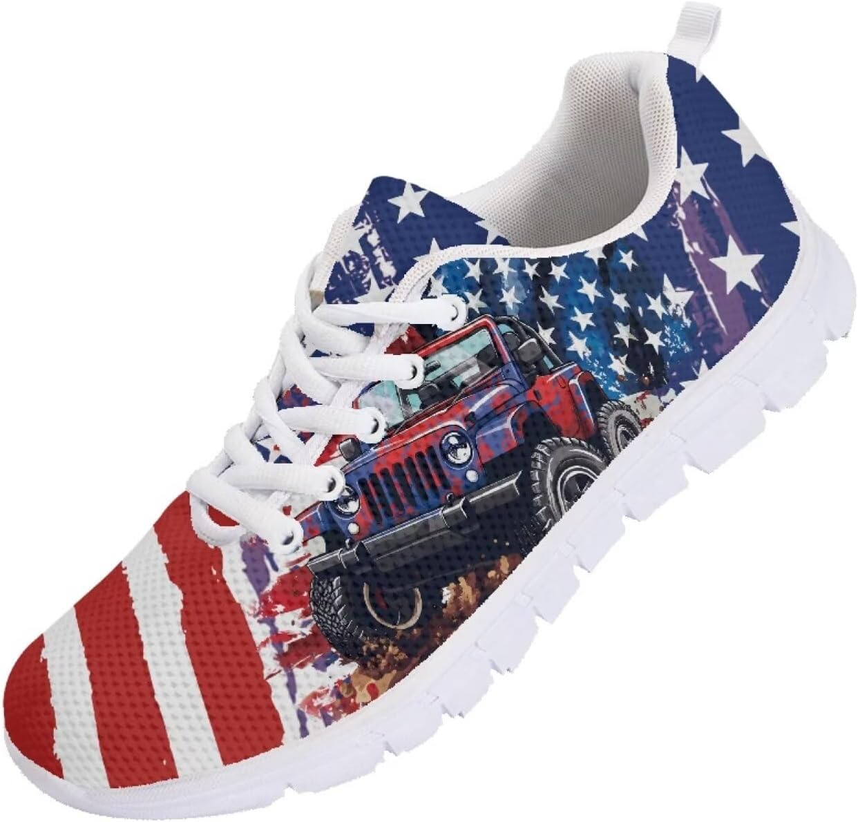 

Женские и мужские кроссовки для бега, модные кеды, легкие спортивные кроссовки для фитнеса и тренировок, для тенниса, бега и походов Getelinseng, American Flag Tractor