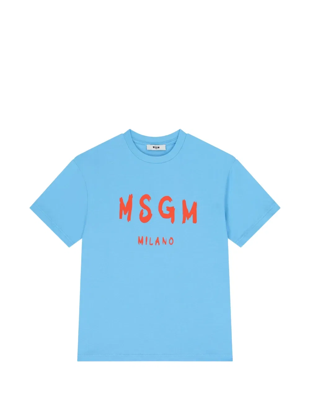 Хлопковая футболка с логотипом Msgm Kids, синий