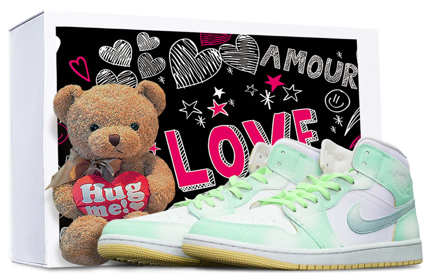 

Кроссовки Air JORDAN 1 Vintage Basketball Shoes Women's Mid-Top Green White