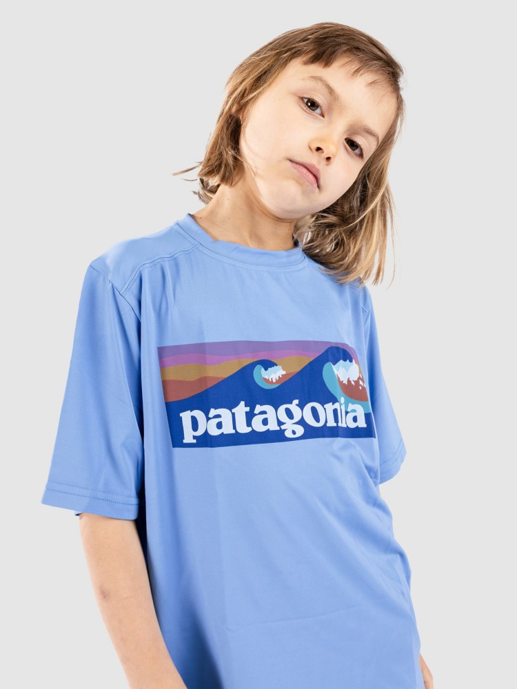 Футболка Patagonia Cap Sw Kids T-Shirt, boardshort logo/abdnt blu — фото 3