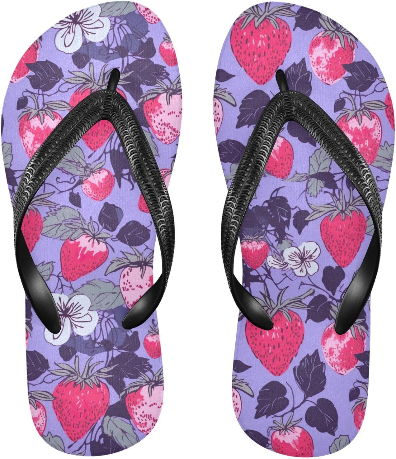 

Женские и мужские шлепанцы SPRIPORT с фиолетовой клубникой, тонкие, удобные, повседневные, с мягкой стелькой и противоскользящей резиновой подошвой, для ванной, душа, прогулок летом и пляжа
