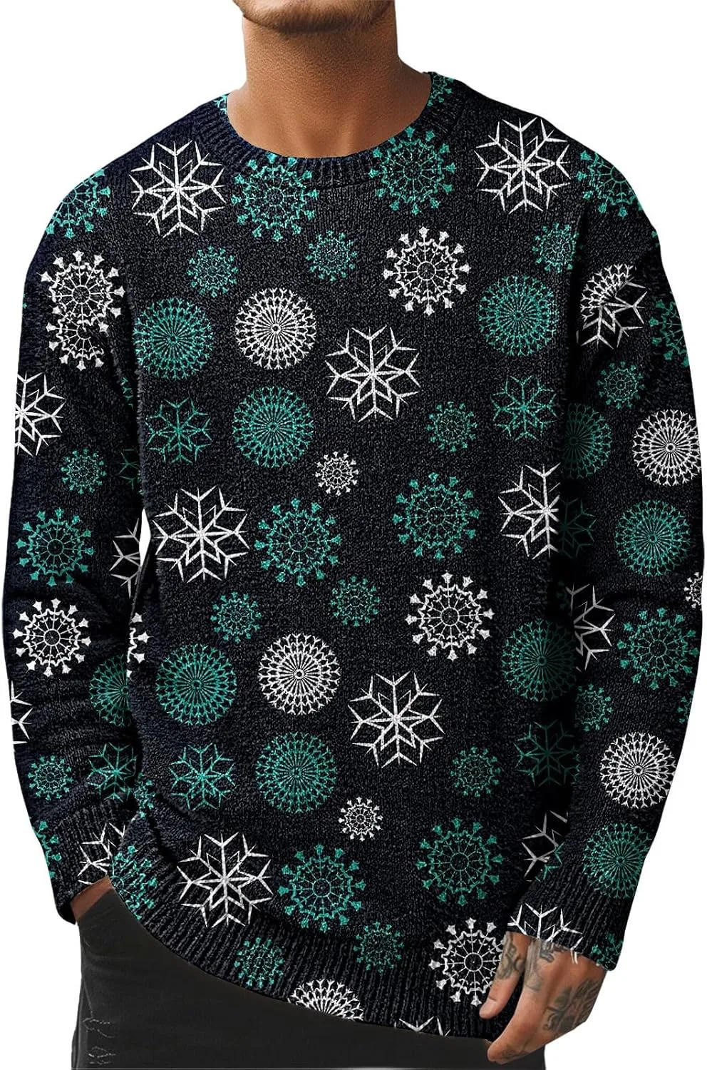 

Мужской свитер с рождественским принтом