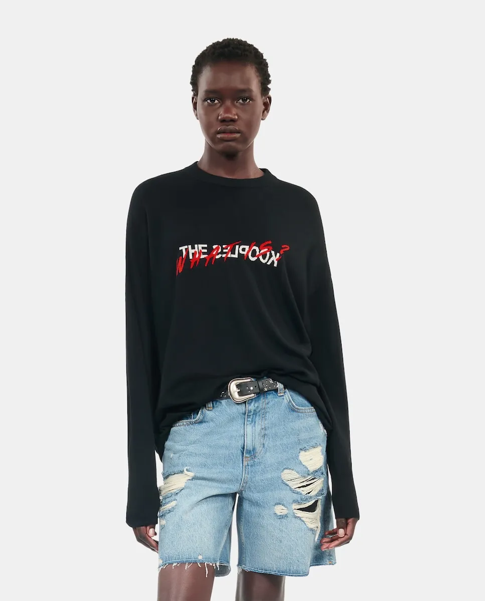 

Женский шерстяной свитер "Что такое The Kooples, черный