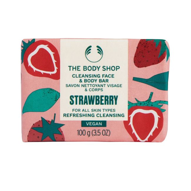 

Очищающее мыло для лица и тела с ароматом клубники The Body Shop, 100 гр
