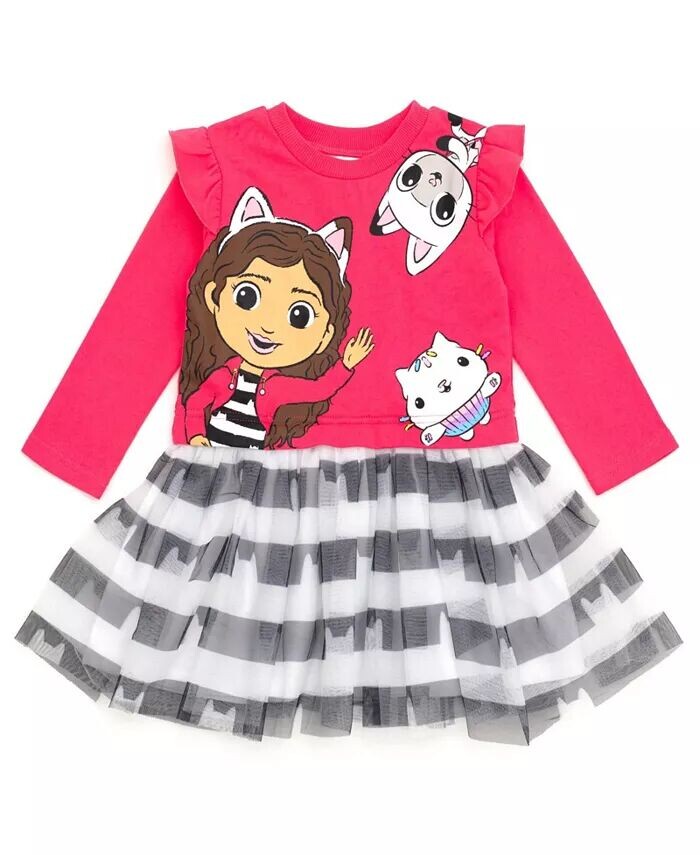 

Платье из французской махровой ткани Pandy Paws Cakey Cat для маленьких девочек Dreamworks Gabby'S Dollhouse, розовый