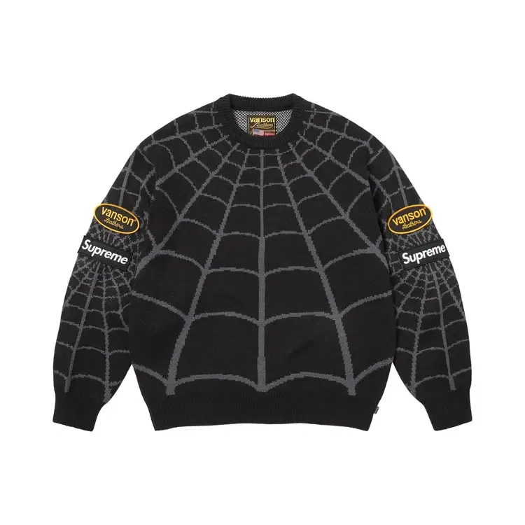 Свитер Supreme x Vanson Leathers Spider-Man, черный
