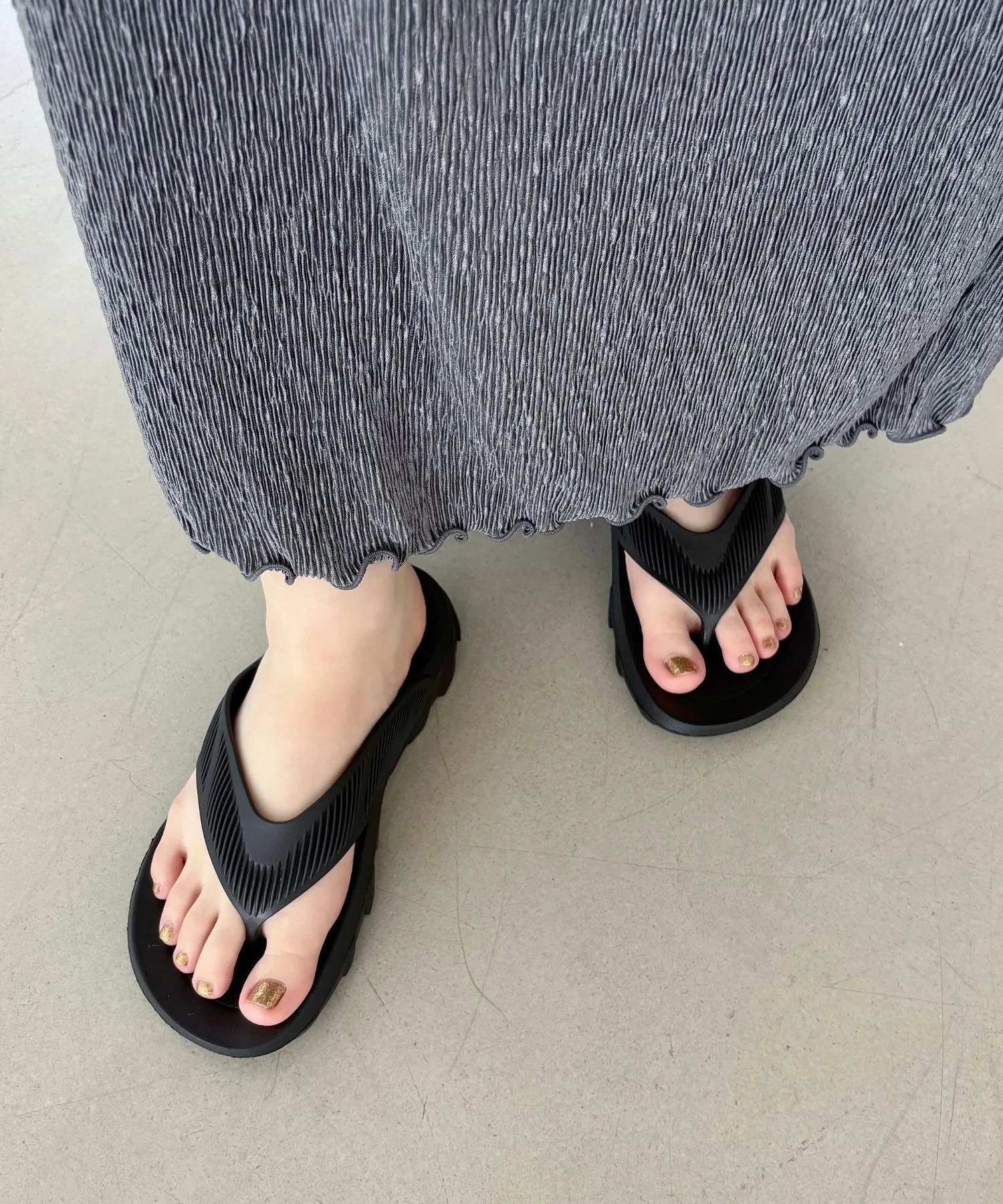 Мужские/Женские сандалии ORiental TRaffic Thong Sandals OT3227 Black — фото 4