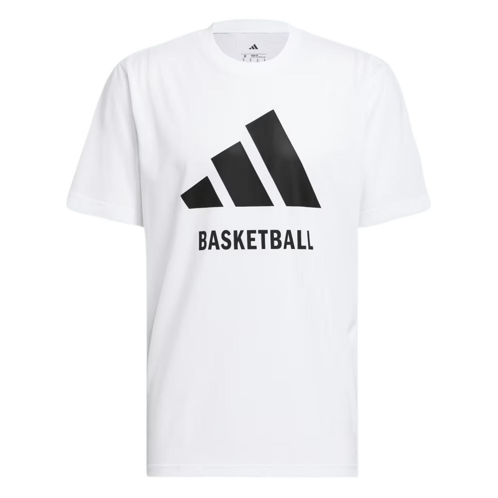 Бесплатная доставка с футболкой баскетбольной AdiClub Adidas, белая — фото 2