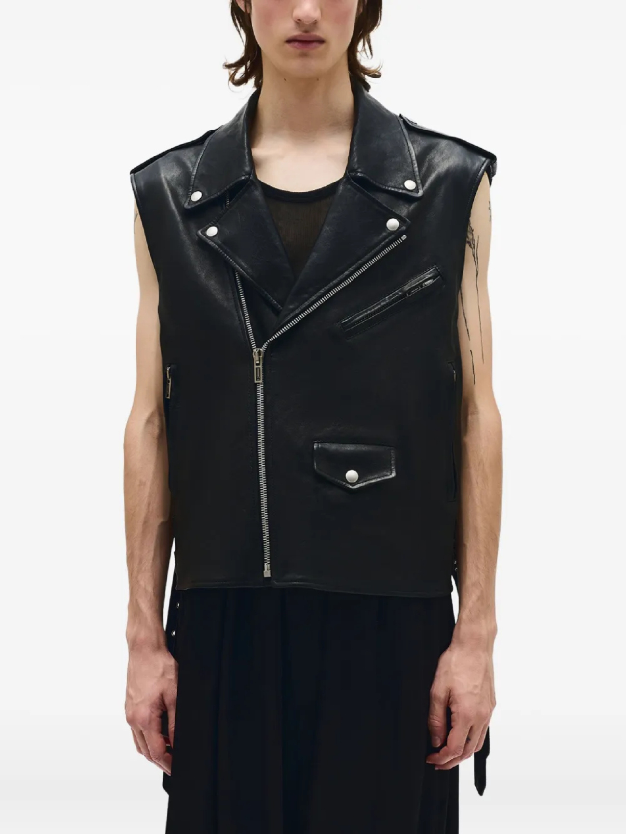 

Ann Demeulemeester байкерская куртка Faltin без рукавов, черный