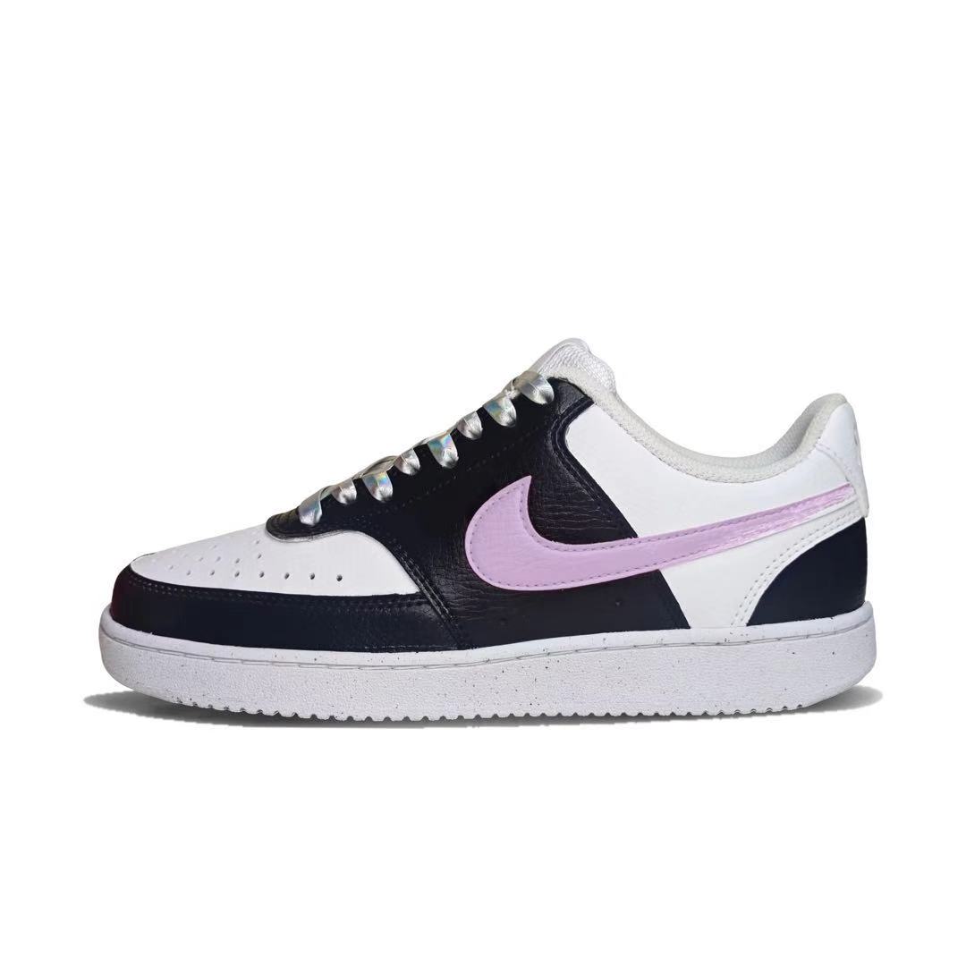 

Nike Court Vision 1 Slip Resistant низкие кроссовки для скейтбординга Unisex Black White Purple