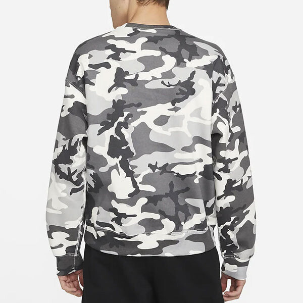 Толстовка Men's Nike Solo Swoosh Camouflage Fleece Round Neck Pullover Gray, мультиколор — фото 4