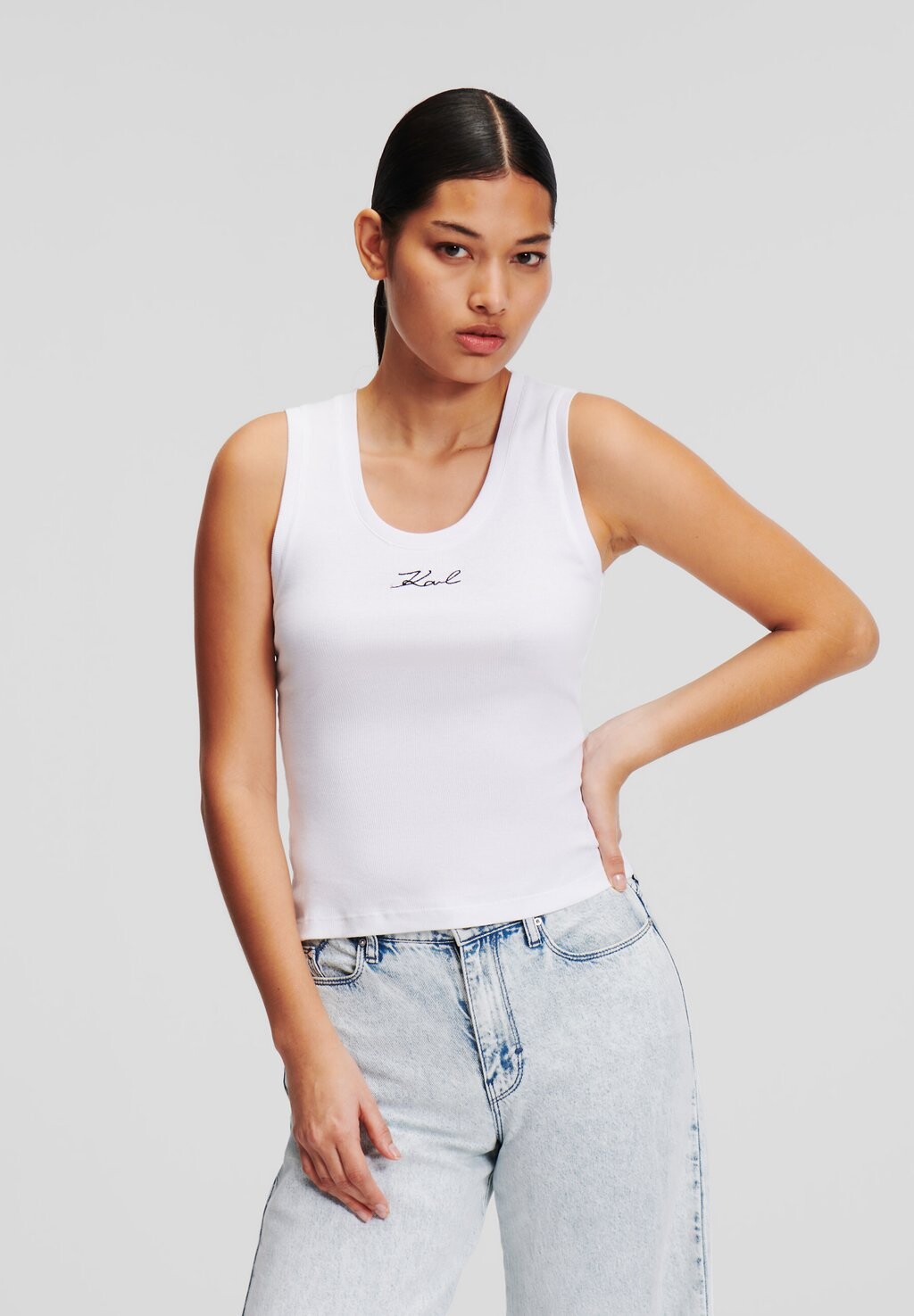 

Топ LOGO TANK KARL LAGERFELD, белый