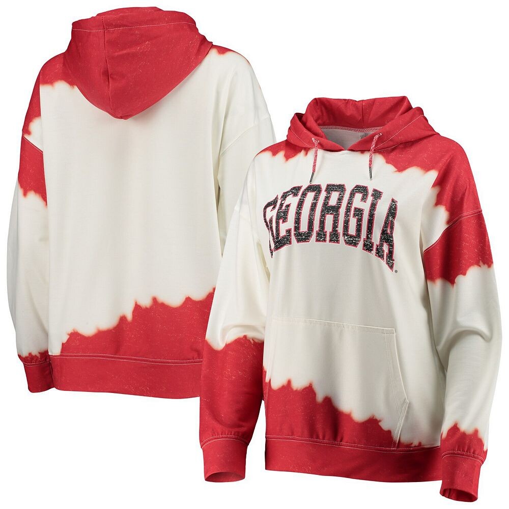 

Женский пуловер с капюшоном Gameday Couture белого/красного цвета Georgia Bulldogs For the Fun, окрашенный двойным погружением, цвет Uga White