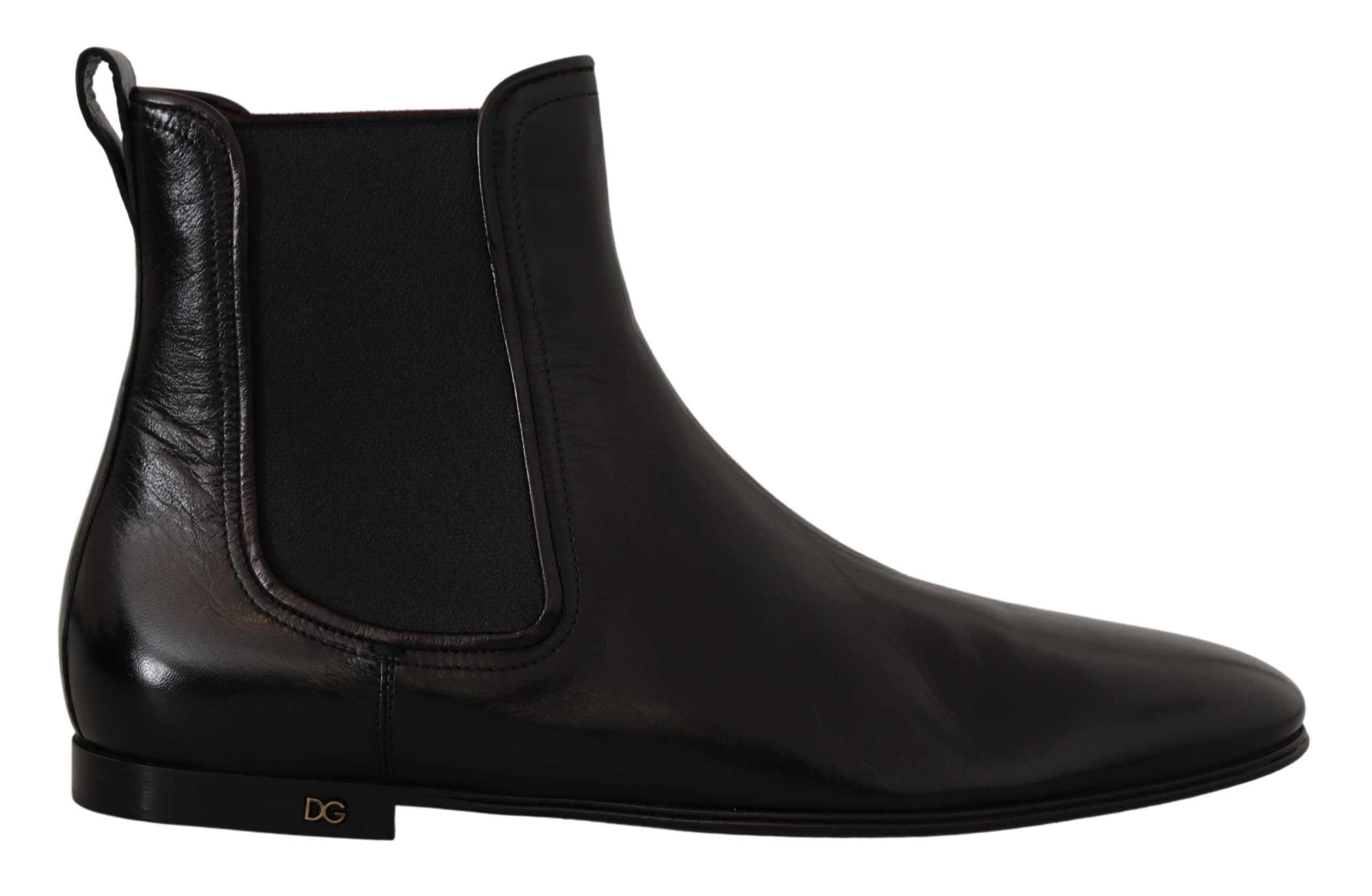 

Элегантные кожаные ботинки Derby Slip-On черного цвета Dolce & Gabbana