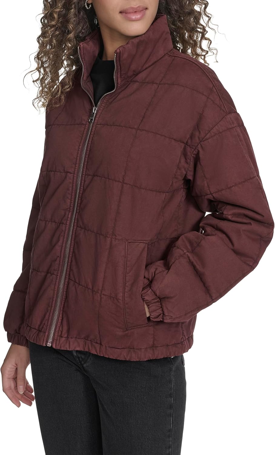 Женская стеганая хлопковая куртка Levi's Box, Tawny Port — фото 3
