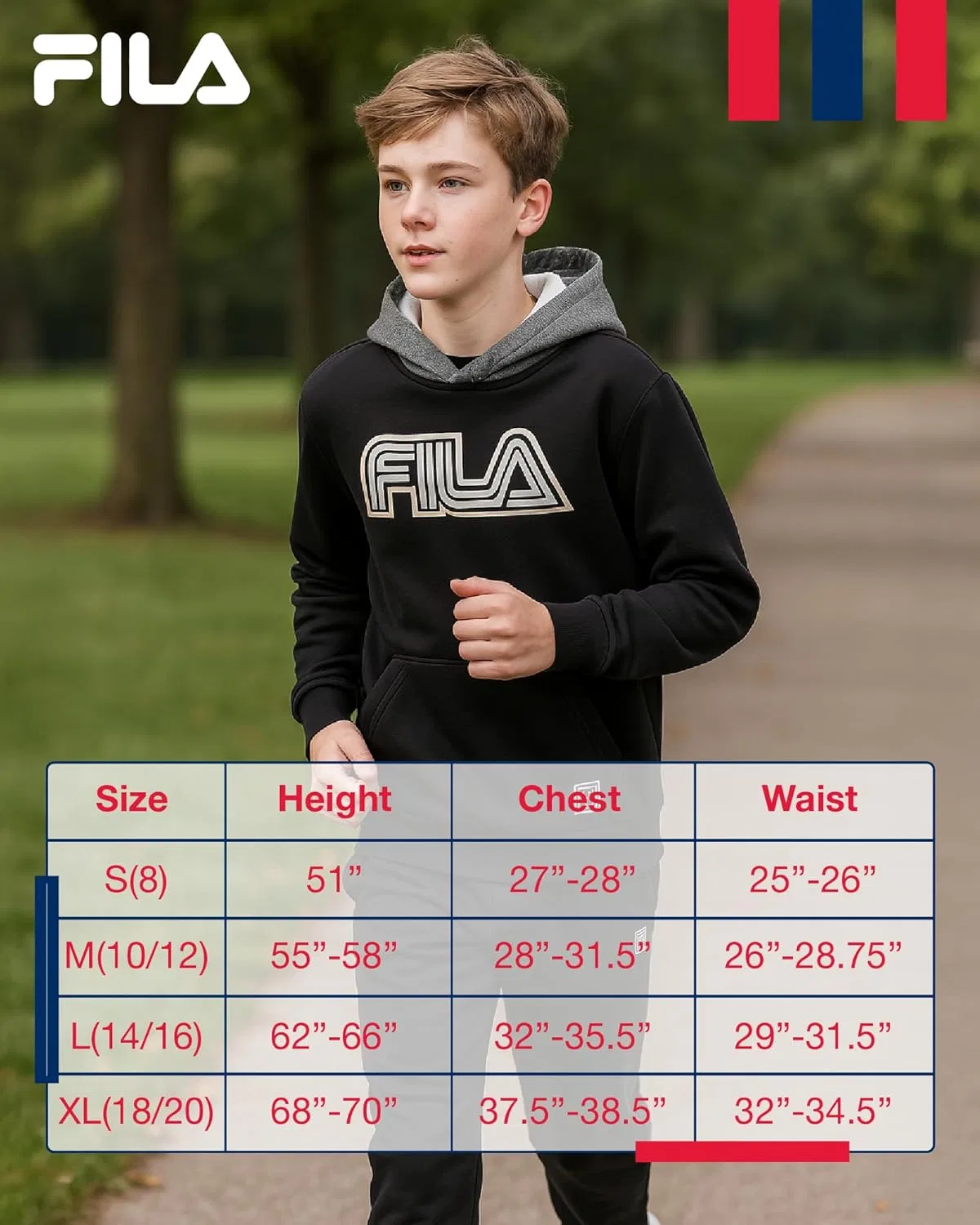 Спортивные штаны Fila Active для мальчиков - флисовые спортивные штаны для мальчиков, легкие спортивные штаны с карманами, Light Grey Heather — фото 2