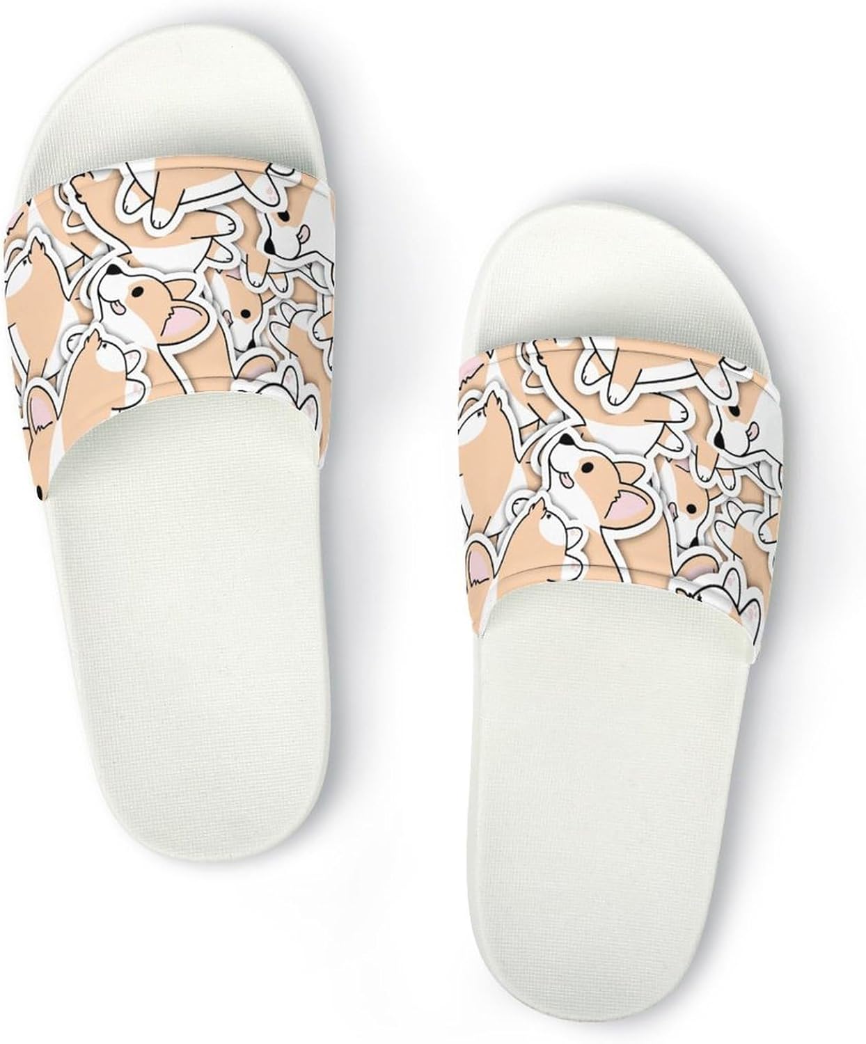 

Нескользящие тапочки для ванной комнаты с милым коровьим принтом, мягкие тапочки для душа, удобные сандалии для душа для женщин и мужчин Jeireumteor, Corgis