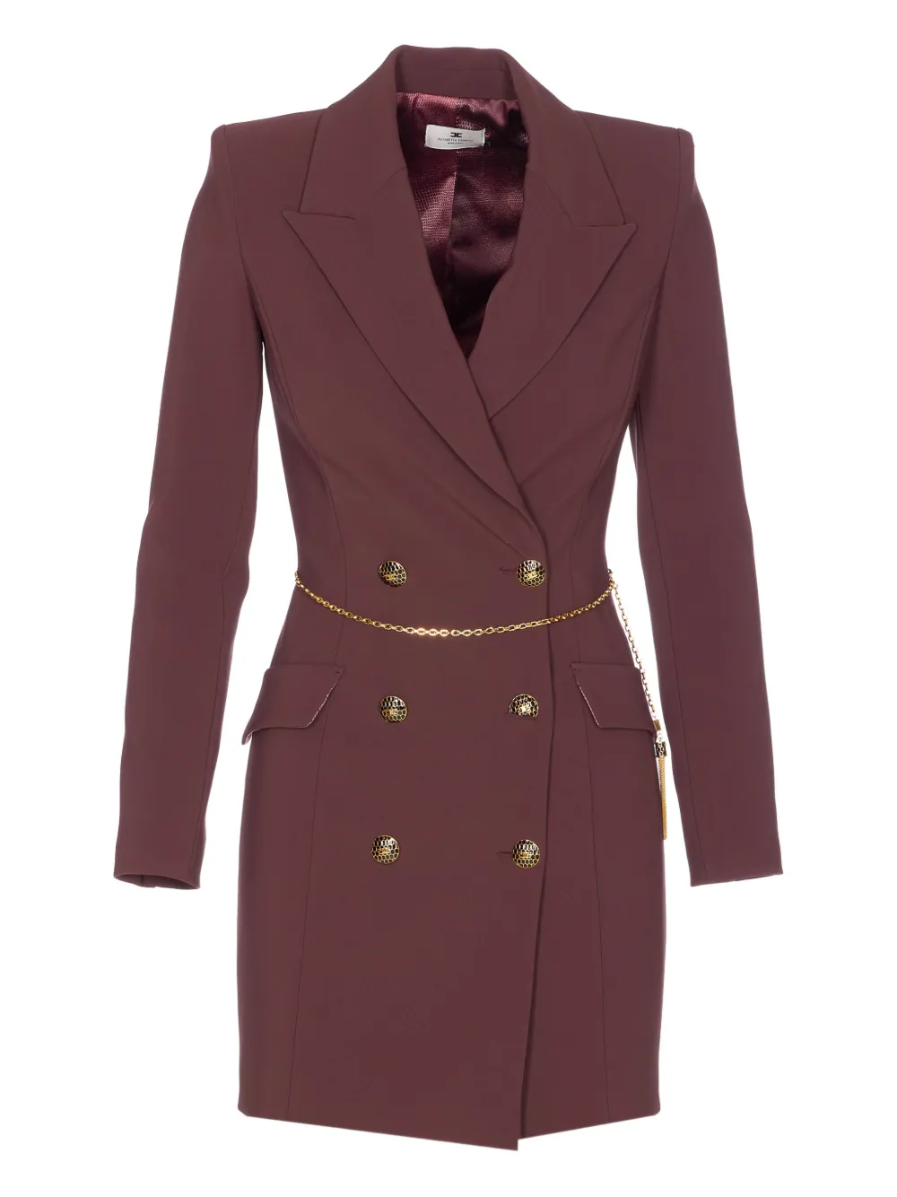 

Платье на пуговицах с двубортной застежкой Elisabetta Franchi, фиолетовый