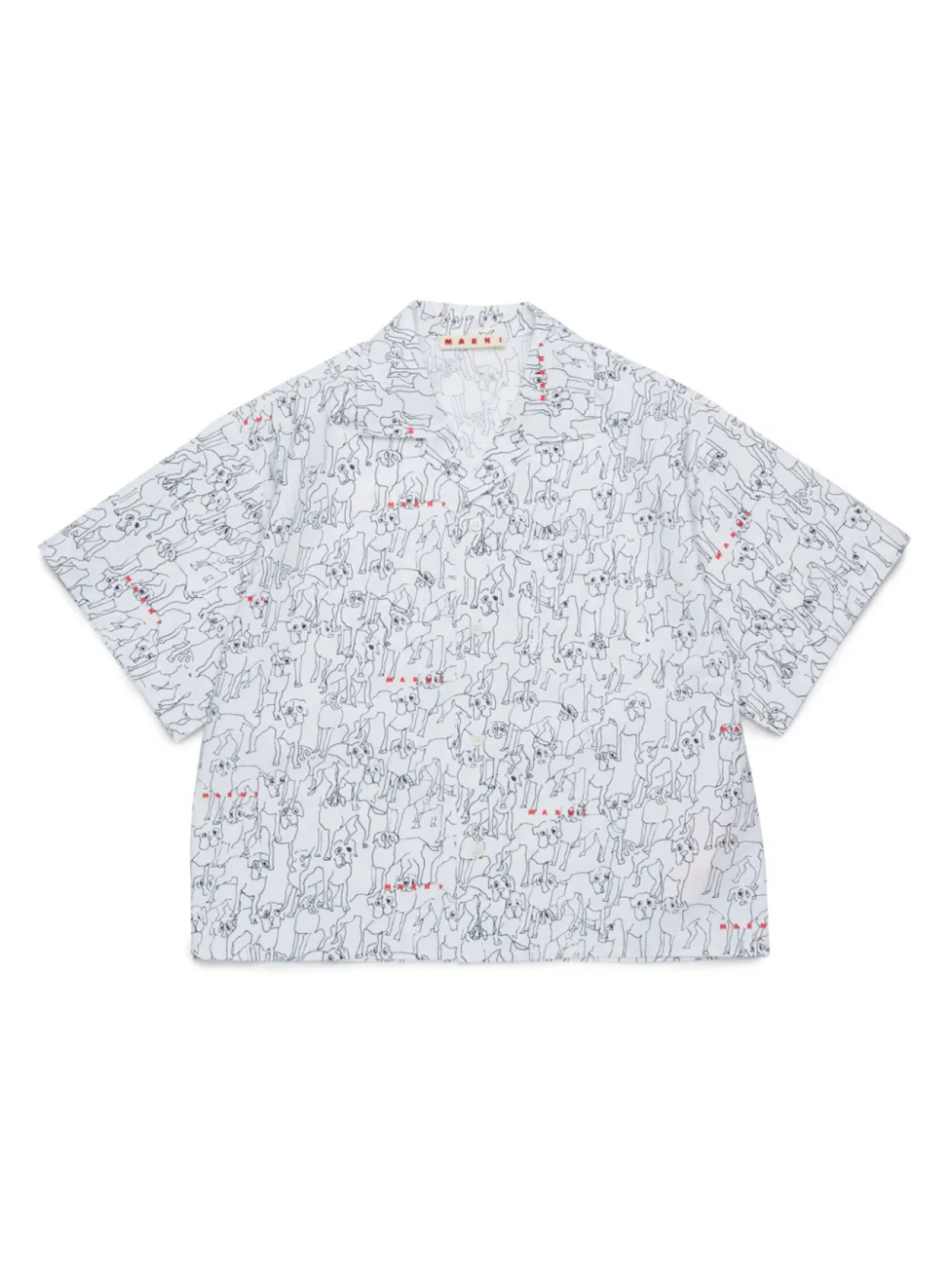 

Marni Kids рубашка с принтом, белый