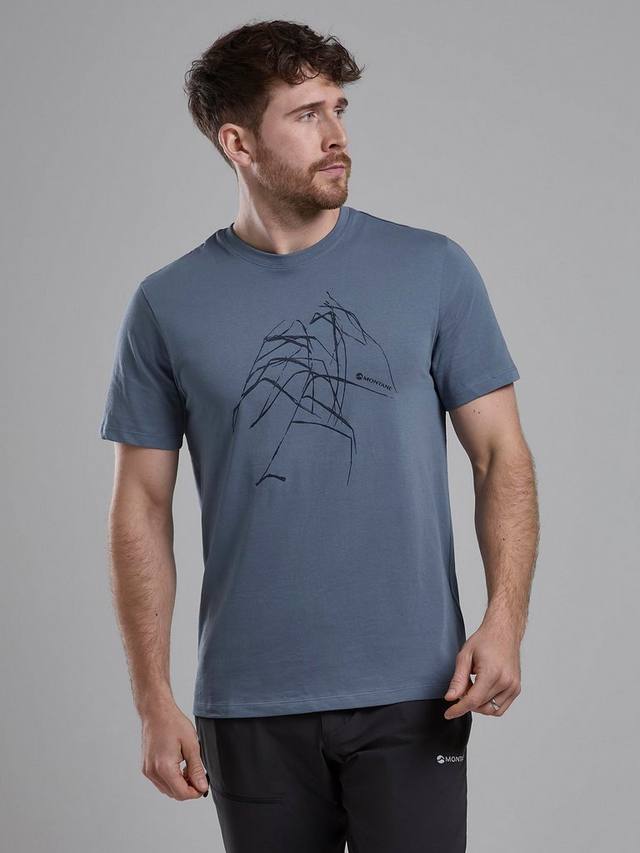 

Абстрактная футболка из горного органического хлопка Montane, цвет Stone Blue