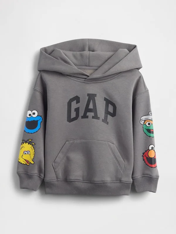 Детская и подростковая толстовка с логотипом "улица сезам" в винтажном стиле Gap, Shark Fin — фото 2